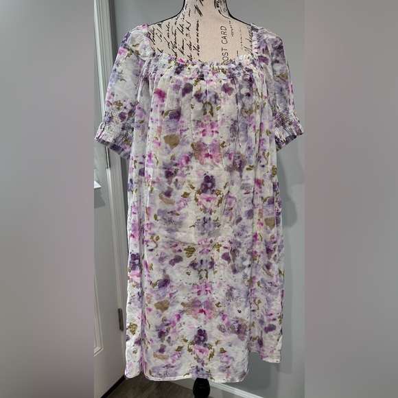 🌺Flora Obscura X J.Crew Puff-Sleeve Beach Dress in Kaleidoscope Floral 🌺 - Picture 2 of 10